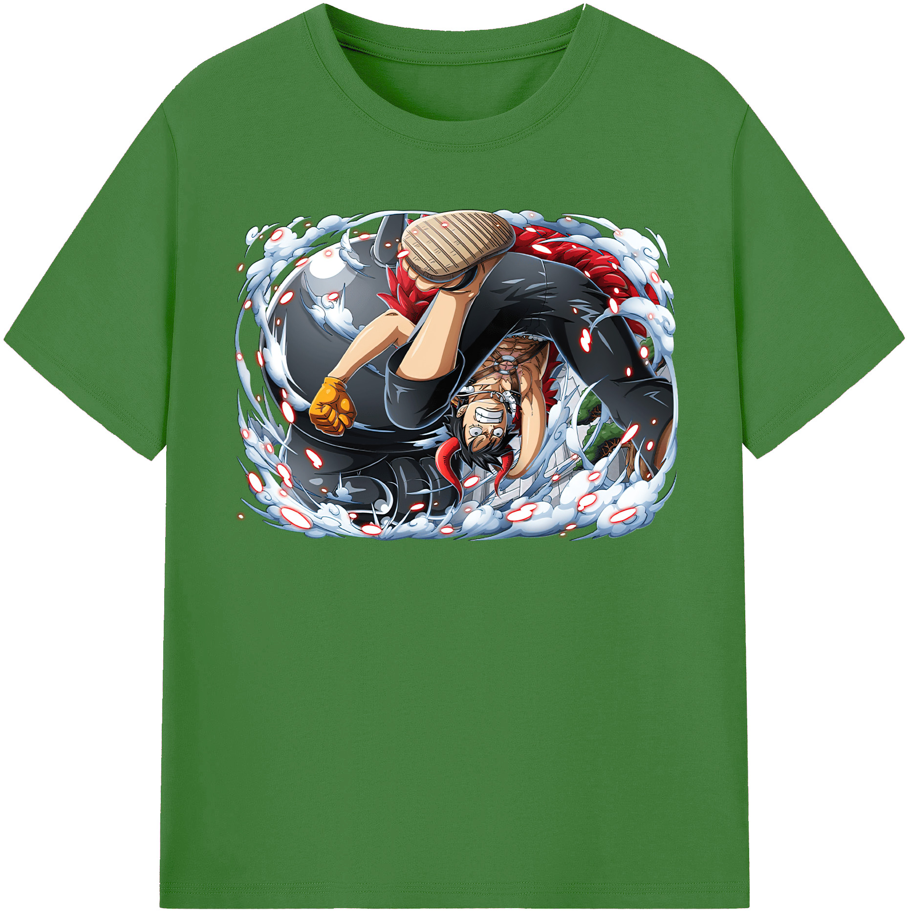 ワンピース モンキー・D・ルフィ ONE PIECE Monkey D. Luffy レディースカジュアルプリントTシャツ（綿100％）